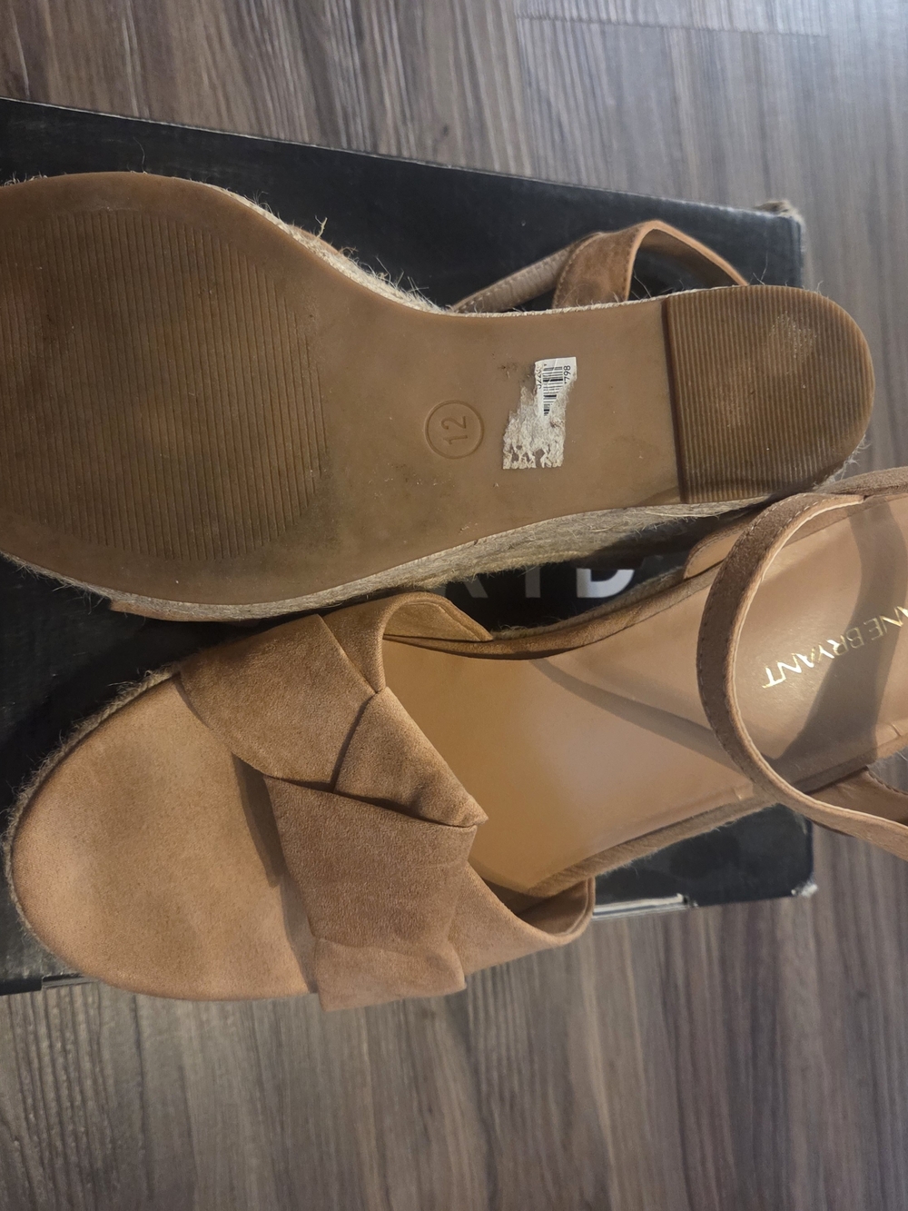 Lane Bryant Tan Suede Knot Wedge Sandals
